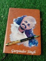 Customized Diary with Photo & Golden Flake Pen - Image 4