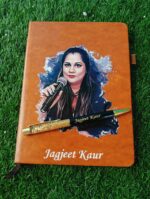 Customized Diary with Photo & Golden Flake Pen