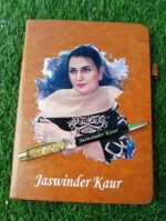 Customized Diary with Photo & Golden Flake Pen - Image 2